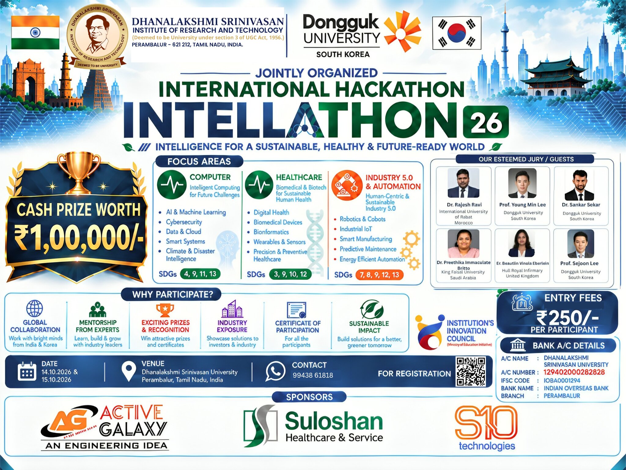 INTELLATHON-26, Dhanalakshmi Srinivasan Institute of Research and Technology, Hackathon, Perambalur banner